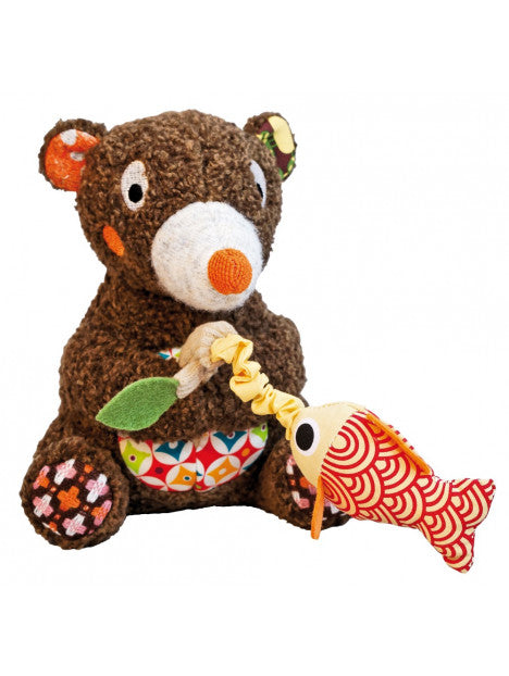 Pupazzo Carillon Orso con pesce - Ebulobo - Art. E50009